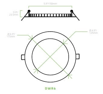 EiKO 6 inch wafer LED downlight