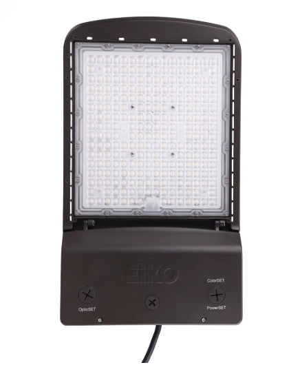 EiKO 15662 AAL2 LED area light with selectable wattage CCT and Type III IV V optics