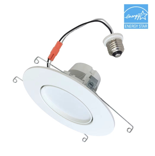 EiKO 15709 DRTR6-11W-8FCCT-D-WH 6in rotatable LED retrofit downlight with 5-CCT selectable switch, white trim