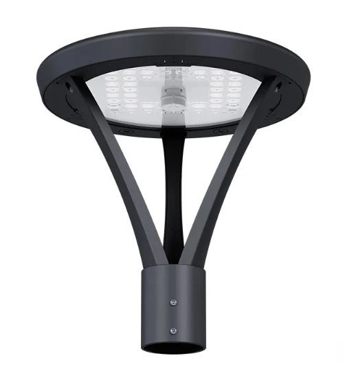 NaturaLED 9726 16in PST post top area light, 30/45/60W selectable, 3-CCT, black finish