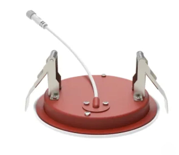 NaturaLED LED4DLR-FR-82L9CCT5 4in 10W LED fire rated slim disk recessed downlight, 5-CCT selectable, white trim, smooth reflector