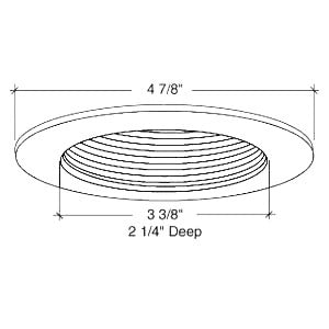 Elite - AF401W-WH - 4" Air Tight Baffle Trim - White | 4" Air Tight Baffle Trim | USALight.com
