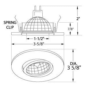 B1212CH | 2" Adjustable Gimbal Ring Trim | USALight.com