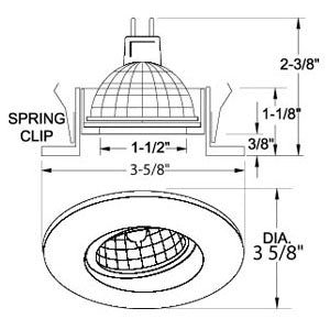 B1213CH | 2" Adjustable Gimbal Ring Trim - Regressed | USALight.com