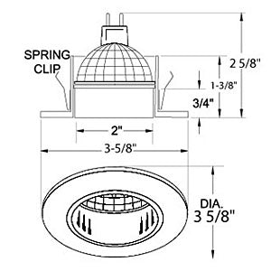 B1262W-WH | 2" Shower Trim - Regressed | USALight.com
