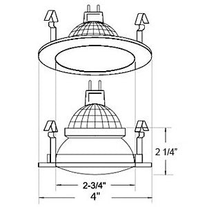 B1362WH | 3" Shower Trim - Frosted Lens | USALight.com