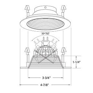 B1401W-WH | 4" Stepped Baffle Trim - Regressed | USALight.com