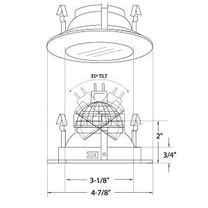 B1452CL-SN | 4" Shower Trim - Regressed | USALight.com