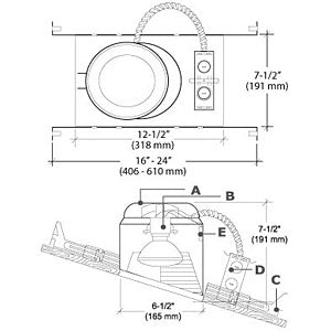 US-306-ICAT | B36IC-AT | 6" Recessed Slope Housing | USALight.com