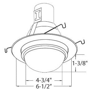 B504WH | 5" Shower Trim - Frosted Dome Lens | USALight.com