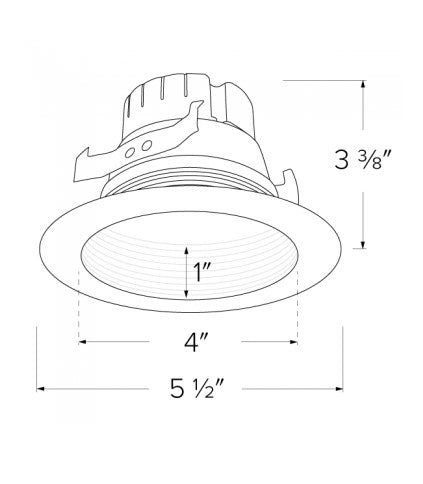 ELCO EL410CT5W, 4in LED baffle insert with 5-CCT switch, white finish, 840 lumens recessed LED