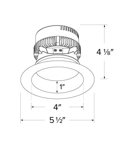 ELCO EL475CT5DW, 4in 0-10V LED insert, 5-CCT and 3-lumen switch, white finish recessed LED light
