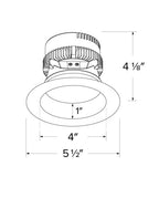 ELCO EL475CT5DW, 4in 0-10V LED insert, 5-CCT and 3-lumen switch, white finish recessed LED light