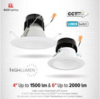 ELCO EL475CT5DW, 4in 0-10V LED insert, 5-CCT and 3-lumen switch, white finish recessed LED light