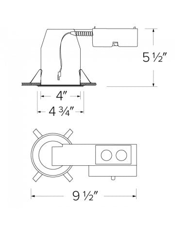 ELCO EL490RICA 4 inch LED IC airtight line voltage remodel recessed housing