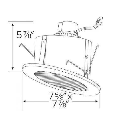ELCO EL713CT5W 6in sloped ceiling LED baffle insert, 15W, 5-CCT selectable, white finish