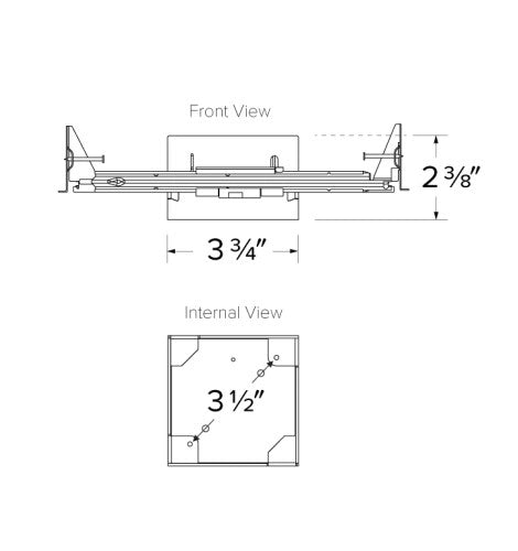 ELCO ELJ4S square new construction box, IC airtight recessed lighting junction box, fire rated ceiling assembly