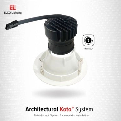 photo of ELCO ELK2127D - Koto Architectural LED Light Engine - 1,360 Max. Lumens - 2700K - Interchangeable Lenses - Black