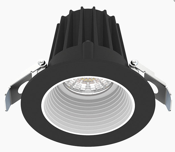 Lotus JXL-COB02-R09W 2in 9W LED recessed downlight, 5-CCT selectable, black trim, white baffle