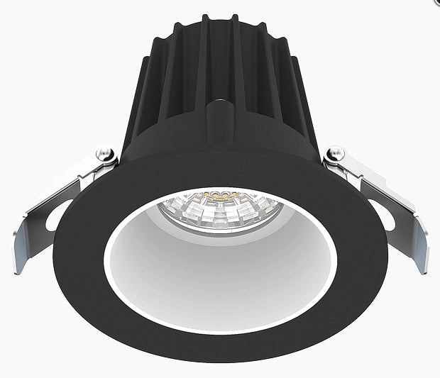 Lotus JXL-COB02-R09W 2in 9W LED recessed downlight, 5-CCT selectable, black trim, white smooth reflector