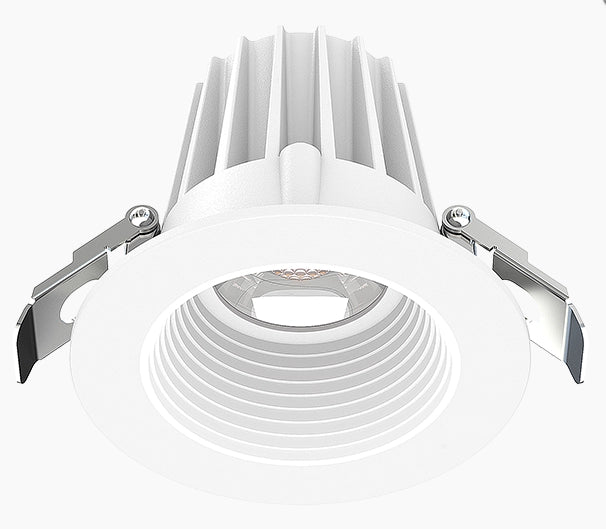 Lotus JXL-COB02-R09W 2in 9W LED recessed downlight, 5-CCT selectable, white trim, baffle