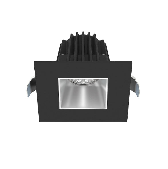 Lotus JXL-COB02-S09W 2in 9W LED recessed downlight, 5-CCT selectable, black trim, smooth alzak (silver) reflector