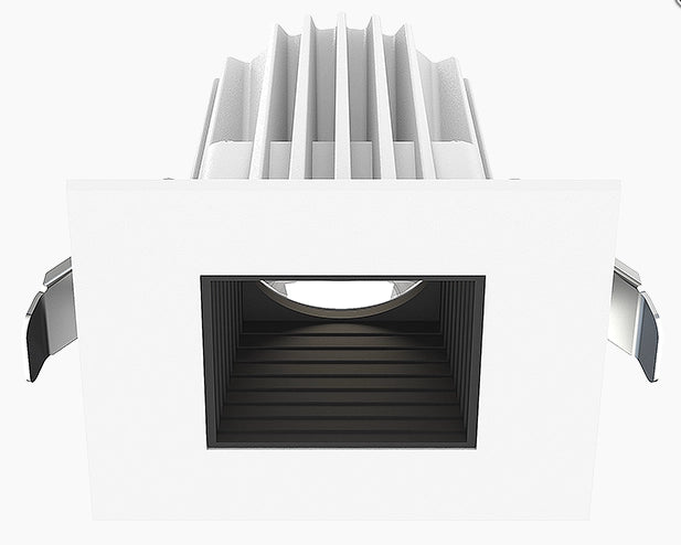 Lotus JXL-COB02-S09W 2in 9W LED recessed downlight, 5-CCT selectable, white trim, black baffle