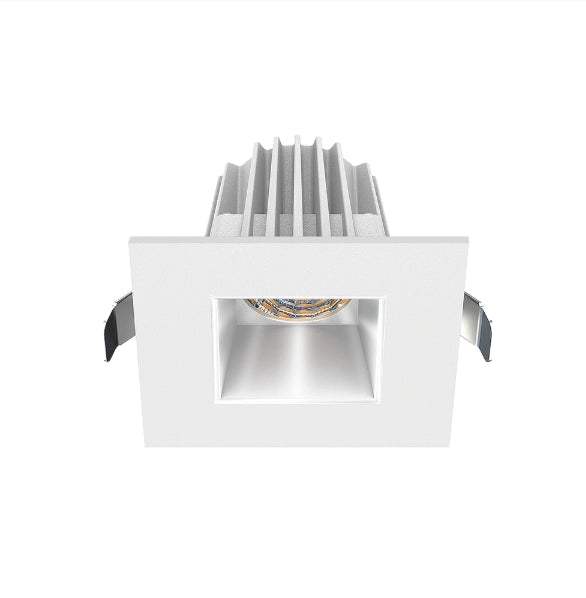 Lotus JXL-COB02-S09W 2in 9W LED recessed downlight, 5-CCT selectable, white trim, smooth alzak (silver) reflector
