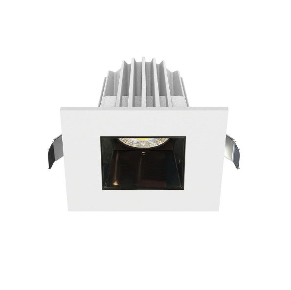 Lotus JXL-COB02-S09W 2in 9W LED recessed downlight, 5-CCT selectable, white trim, smooth black chrome reflector
