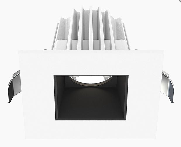 Lotus JXL-COB02-S09W 2in 9W LED recessed downlight, 5-CCT selectable, white trim, smooth black reflector