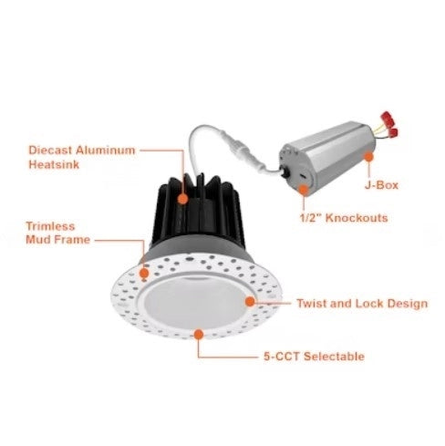 EnVisionLED - LED-DLJBX-TML-2R-8W-5CCT-WH