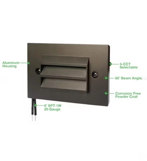 EnVisionLED louvered LED step light bronze