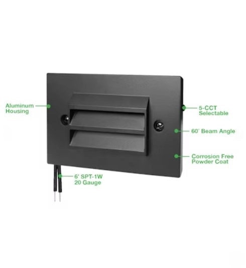 EnVisionLED louvered LED step light black