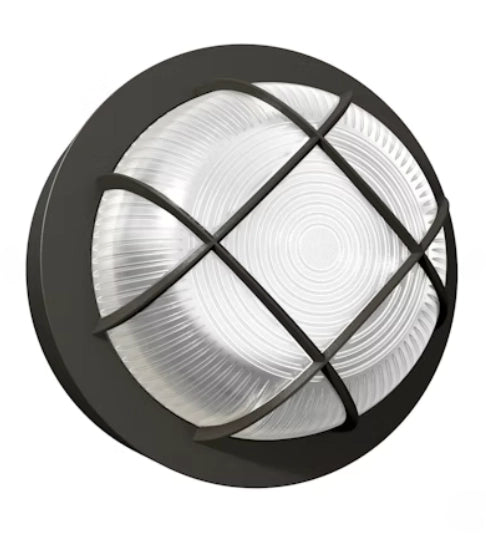 EnVisionLED LED-WPBH-RDCH-3P15-TRI-BZ-PC round bulkhead LED wall pack with selectable wattage and CCT, bronze finish