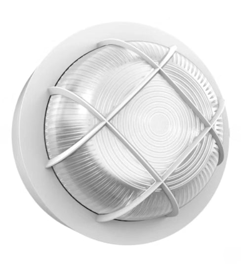 EnVisionLED LED-WPBH-RDCH-3P15-TRI-WH-PC round bulkhead LED wall pack with selectable wattage and CCT, white finish