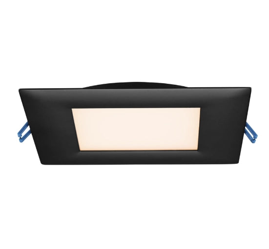 Lotus LL6S-27K-BK 6in 17W LED super thin recessed downlight, 2700K, black trim, smooth reflector