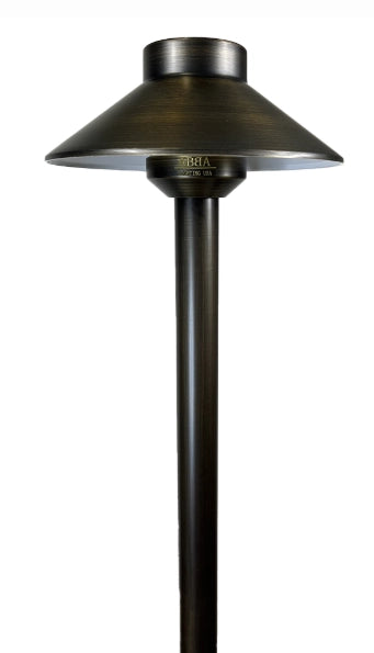 ABBA PLB02-BKC Clear solid brass lantern-style path light