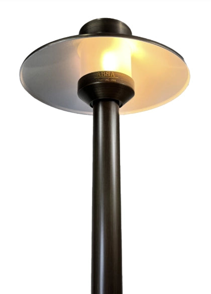 ABBA PLB02-BKF Frosted solid brass lantern-style path light