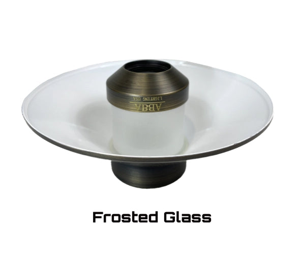 ABBA PLB02-BKF Frosted solid brass lantern-style path light