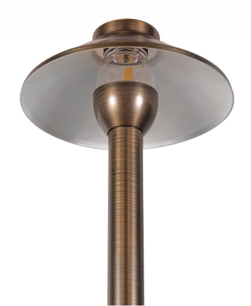 ABBA PLB02-NBC Clear solid brass lantern-style path light