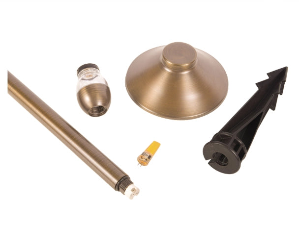 ABBA PLB02-NBC Clear solid brass lantern-style path light