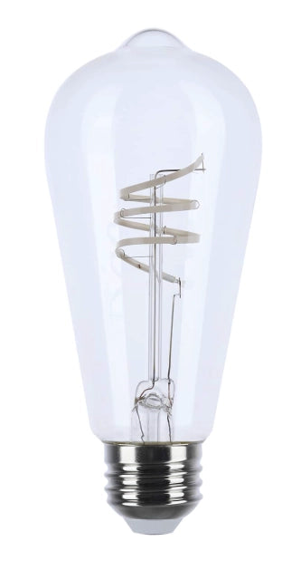 SATCO S11529 6W ST19 LED filament bulb with flex gray coil filament and E26 medium base