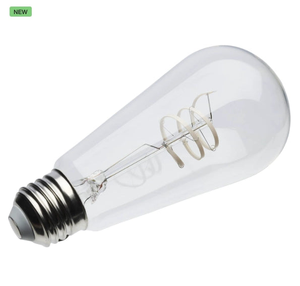 SATCO S11529 6W ST19 LED filament bulb with flex gray coil filament and E26 medium base