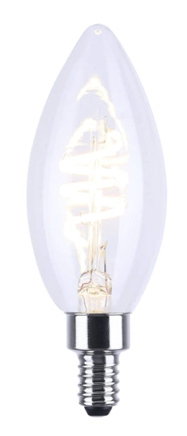 SATCO S11533 4W B11 LED filament bulb with flex gray coil filament and E12 candelabra base
