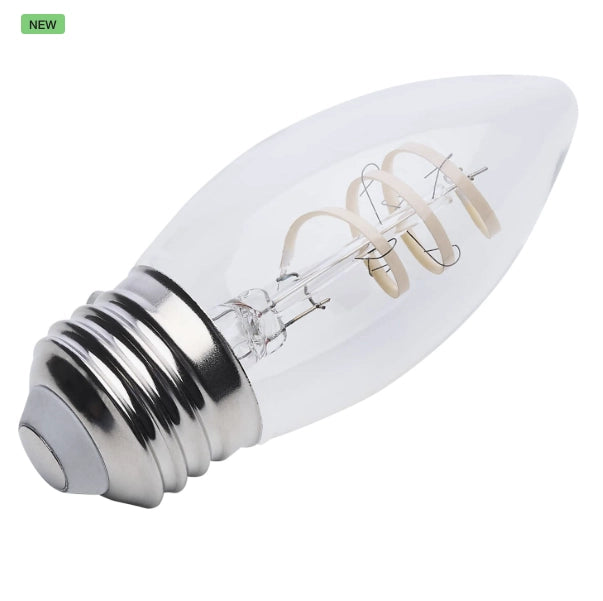 SATCO S12554 4W B11 LED filament bulb with flex gray coil filament and E26 medium base