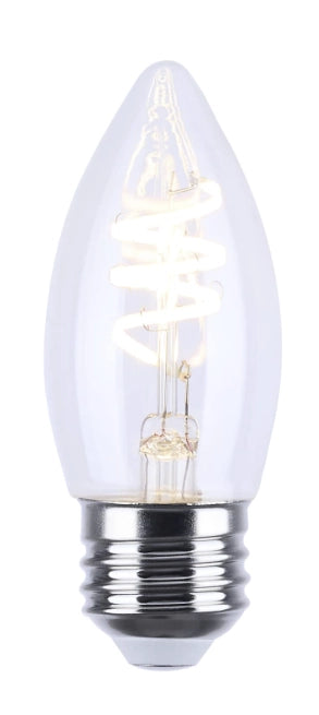 SATCO S12555 4W B11 LED filament bulb with flex gray coil filament and E26 medium base