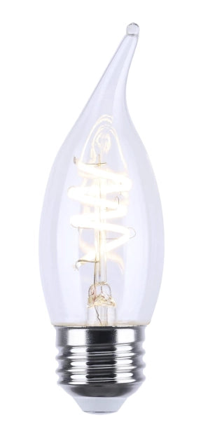 SATCO S12556 4W CA11 LED filament bulb with flex gray coil filament and E26 medium base