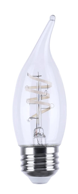 SATCO S12557 4W CA11 LED filament bulb with flex gray coil filament and E26 medium base