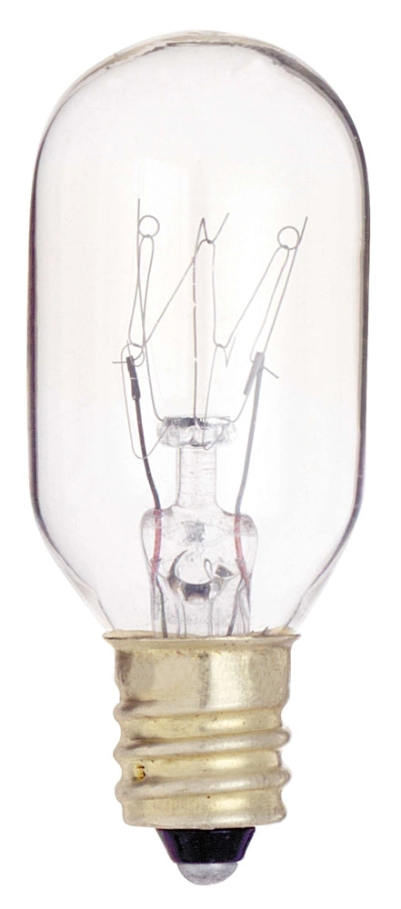 SATCO S3907  - 25T8C CLEAR 130V - 25 Watt T8 Incandescent -  Warm White - Clear - Candelabra Base