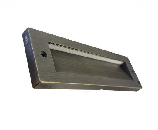 photo of ABBA STBCC18-NB louvered solid brass step light in natural brass
